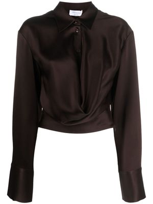 Blumarine chemise crop à boutonnière - Marron