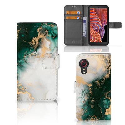 Bookcase voor Samsung Galaxy Xcover 5 Marmer Groen