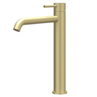 IVY Concord Wastafelkraan - Verhoogd Model L - Geborsteld RVS 316 Mat Goud PVD