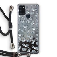 Poezen: Samsung Galaxy A21s Transparant Hoesje met koord