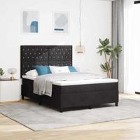 Boxspringbed met matras fluweel zwart 140x190 cm