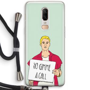 Gimme a call: OnePlus 6 Transparant Hoesje met koord