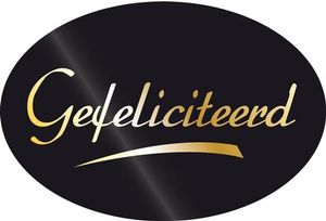 Stickers 'Gefeliciteerd' zwart/goud