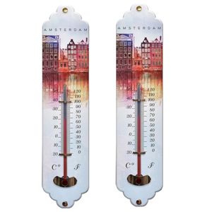 Set van 2x Amsterdams design thermometers voor binnen en buiten