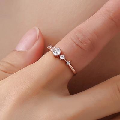 Mode vrouwen Vintage met diamant metalen ring Ringmaat: 9 (wit)