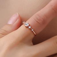 Mode vrouwen Vintage met diamant metalen ring Ringmaat: 9 (wit)