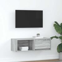 Tv-meubel 80x31x25,5 cm bewerkt hout grijs sonoma eikenkleurig