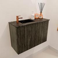 Toiletmeubel Mondiaz Joya Dlux | 60 cm | Meubelkleur Shadow | Faye wastafel Lava Wasbak Links | 1 kraangat