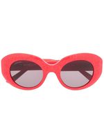 Balenciaga Eyewear lunettes de soleil à monture ronde oversize - Rouge
