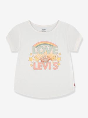 T-shirt regenboog dubbele manchet LEVI'S details met pailletten ecru