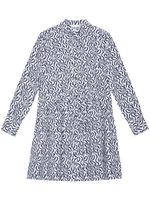 GANNI floral-print organic cotton shirt dress - Bleu - thumbnail