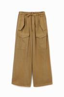 Wide leg cargobroek - GREEN - S