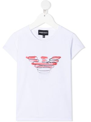 Emporio Armani Kids t-shirt à logo imprimé - Blanc