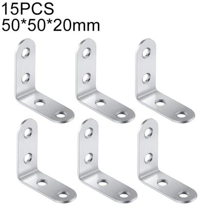 15 STKS RVS 90 graden hoek beugel hoek brace joint beugel bevestiger meubilair kabinet schermen muur (50mm)