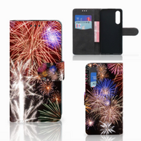 Huawei P30 Wallet Case met Pasjes Vuurwerk - thumbnail