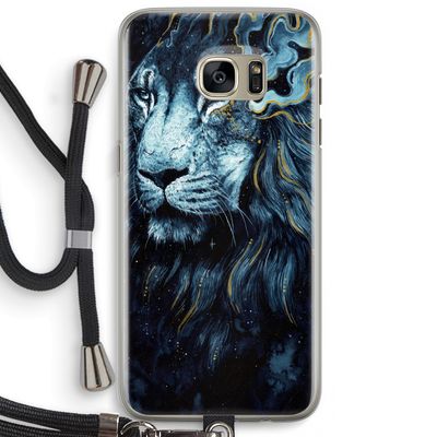 Darkness Lion: Samsung Galaxy S7 Edge Transparant Hoesje met koord