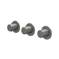 Afbouwdeel IVY Bond Inbouwthermostaat 2 Stopkranen Symmetry Met Ronde Rozetten Geborsteld Metal Black PVD IVY
