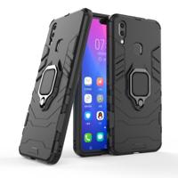 PC + TPU schokbestendige beschermhoes voor vivo X21 met magnetische ring houder (zwart)