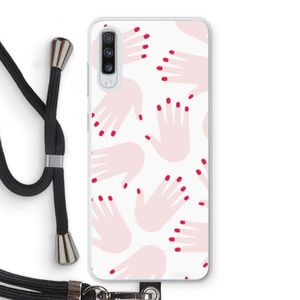 Hands pink: Samsung Galaxy A70 Transparant Hoesje met koord