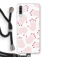 Hands pink: Samsung Galaxy A70 Transparant Hoesje met koord