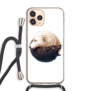 Yin Yang Wolves: iPhone 11 Pro Max Transparant Hoesje met koord