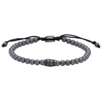 Fossil JF04416793 Armband Beads staal-hematiet gunmetal-zwart 4 mm max. 25 cm