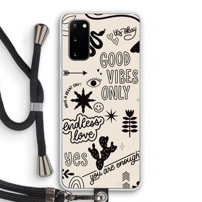 Good vibes: Samsung Galaxy S20 Transparant Hoesje met koord