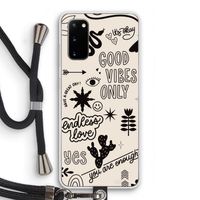 Good vibes: Samsung Galaxy S20 Transparant Hoesje met koord