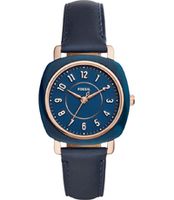 Horlogeband Fossil ES4280 Leder Blauw 18mm