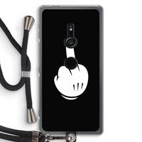 Middle finger black: Sony Xperia XZ2 Transparant Hoesje met koord