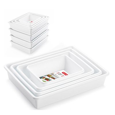 4x Opslagbakjes/opbergbakjes voor in de koelkast wit