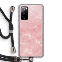 Roze marmer: Samsung Galaxy S20 FE / S20 FE 5G Transparant Hoesje met koord