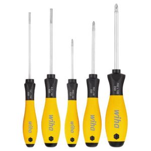 ESD sleufkop/ Phillips-schroevendraaierset, 5-delig SoftFinish Wiha