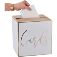 Ginger Ray kaartenbox wit/goudkleurig 25 cm | 10 stuks