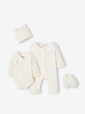 4-delige geboorteset, voor baby's en prematuurbaby's ecru