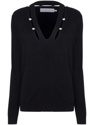 Proenza Schouler White Label pull nervuré Elsie à découpes - Noir