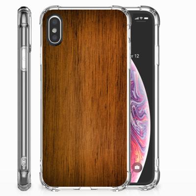 Apple iPhone X | Xs Stevig Telefoonhoesje Donker Hout Apple iPhone X | Xs Stevig Telefoonhoesje Donker Hout