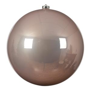 Decoris Kerstbal - lichtroze - groot - 20 cm - kunststof - glans
