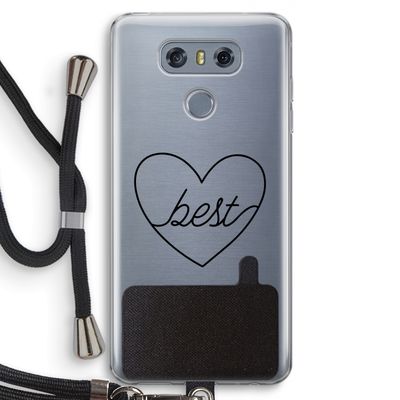 Best heart black: LG G6 Transparant Hoesje met koord