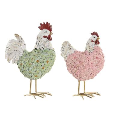 Decoratieve figuren Home ESPRIT Groen Roze (2 Stuks) Decoratieve figuren Home ESPRIT Groen Roze (2 Stuks)