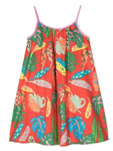 Stella McCartney Kids robe en coton à imprimé graphique - Rouge