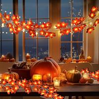 Thanksgiving esdoornblad lichtslingers 10/20/40 led-slingerverlichting batterij / USB-aangedreven halloween kerst bruiloft feest vakantie tuin balkon decoratie Lightinthebox