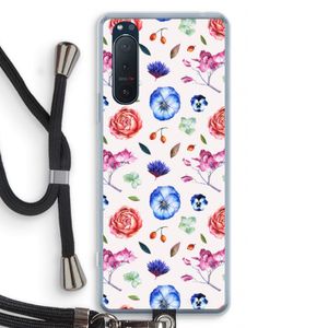Bloemetjes: Sony Xperia 5 II Transparant Hoesje met koord
