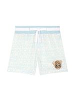 Dolce & Gabbana Kids short à motif monogrammé - Bleu