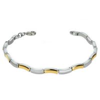 Boccia 0370-02 Armband titanium zilver- en goudkleurig 21 cm