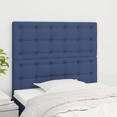 Hoofdborden 2 st 90x5x78/88 cm stof blauw
