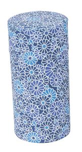 Blauw Theeblik met Bloemenmotief - 7,5 x 15,5 cm 150g