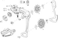 SRAM achterderailleur "xx1 eagle" rear derail. xx1 eagle 52t lunar grey