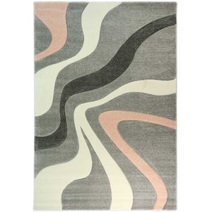 Golfjes Desing vloerkleed Grijs/Roze - 80 x 150 cm