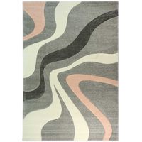 Golfjes Desing vloerkleed Grijs/Roze - 80 x 150 cm